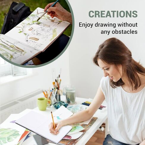 Hardcover Sketch Book 8.3"x 8.3" Square Sketchbook 96 Sheets/192 Pages Thick Sketch Pad 120GSM Art Paper for Kids Adults Beginners Artists in Saudi Arabia