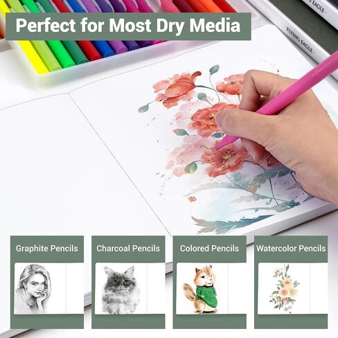 Hardcover Sketch Book 8.3"x 8.3" Square Sketchbook 96 Sheets/192 Pages Thick Sketch Pad 120GSM Art Paper for Kids Adults Beginners Artists in Saudi Arabia
