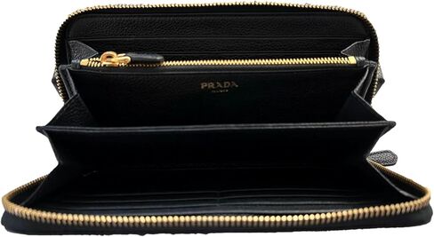 محفظة برادا طويلة من الجلد الأسود 1ML506 نيرو بسحاب حولها in Kuwait