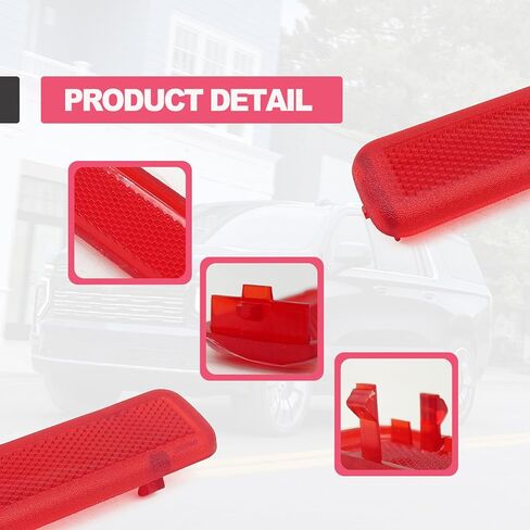 لوحة عاكسة حمراء لجانب الراكب الأيمن والخلفي الأيسر لباب السائق (عبوة من 2) عاكس لوحة الباب الداخلي مناسب لسيارة شيفروليه جي إم سي يستبدل الجزء # 15183155، 15183156 in Kuwait