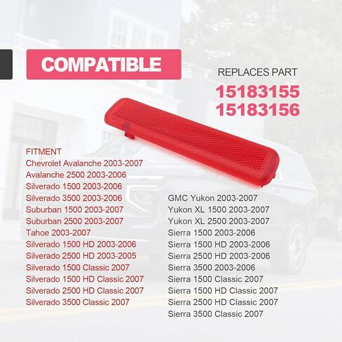 لوحة عاكسة حمراء لجانب الراكب الأيمن والخلفي الأيسر لباب السائق (عبوة من 2) عاكس لوحة الباب الداخلي مناسب لسيارة شيفروليه جي إم سي يستبدل الجزء # 15183155، 15183156 in Kuwait