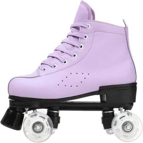 Womens Roller Skates Classic High-top Double-Row Leather Adult Roller Skates Outdoor Four Wheel Double Skates for Girls Unisex in Saudi Arabia