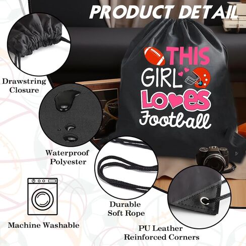 هذه الفتاة تحب كرة القدم حقيبة ظهر برباط للنساء والابنة، حقيبة رياضية مقاومة للماء لمحبي كرة القدم لمحبي كرة القدم، هدايا عيد الميلاد المضحكة لصالة الألعاب الرياضية من أجلها in Kuwait