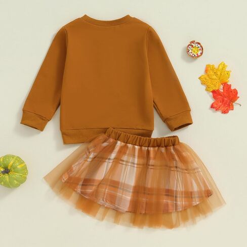 Kayotuas Toddler Girl Thanksgiving Outfit Turkey Sweatshirt Sweater Tulle Tutu Skirts Kids Little Girls Thanksgiving Clothes in Saudi Arabia