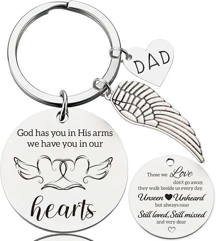 Mom Dad Memorial Gifts Keychains - Sympathy Gift for Loss Of Loved One Grief Bereavement Remembrance Mother Father Keychain in Saudi Arabia