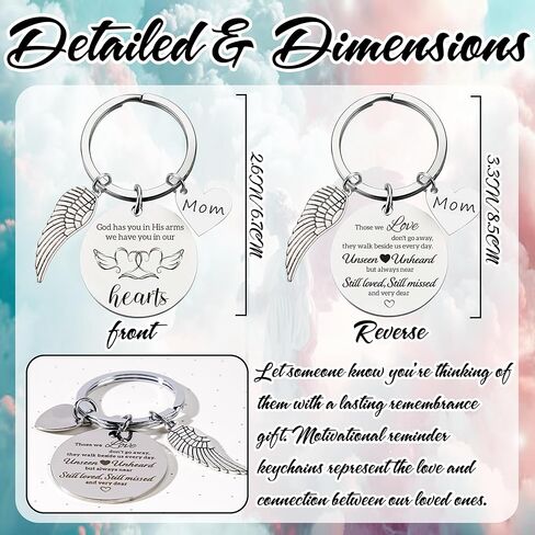 Mom Dad Memorial Gifts Keychains - Sympathy Gift for Loss Of Loved One Grief Bereavement Remembrance Mother Father Keychain in Kuwait