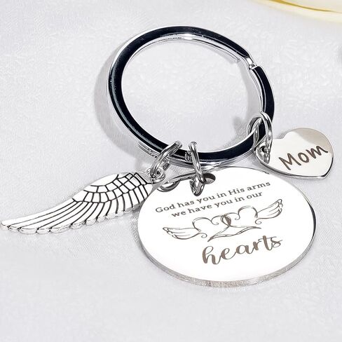 Mom Dad Memorial Gifts Keychains - Sympathy Gift for Loss Of Loved One Grief Bereavement Remembrance Mother Father Keychain in Kuwait