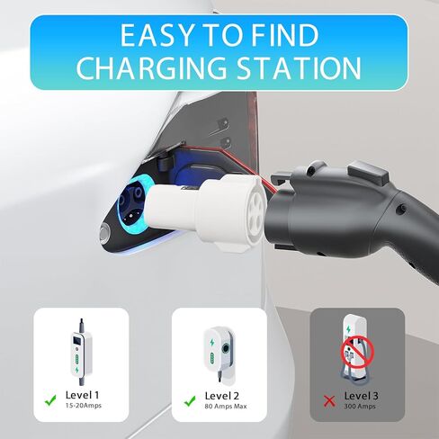 J1772 Charging Adapter for Tesla Model 3 Y S X [Safety Certified] 80A/240 VAC, Easy and Fast Charging, with Portable Storage Pouch (Black) in Saudi Arabia