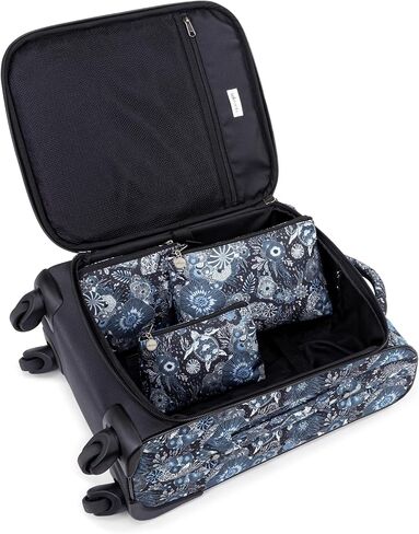 Sakroots On the Go 4 Piece Travel Bundle, Includes 21" Rolling Suitcase, Packable Large Tote, Medium & Small Pouches, Black Spirit Desert in Saudi Arabia