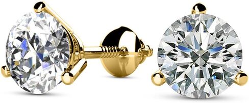 1/4-2 Carat Total Weight Round Diamond Stud Earrings 3 Prong Martini Screw Back (K-L Color I1-I2 Clarity) in Saudi Arabia