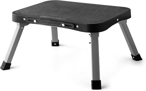 11" Step Stool, Non-Slip 16x12 Large Platform Sturdy Folding Step Stools, Metal Fram, Portable Compact 1-Step Ladder for Kids Adults Seniors at Indoor Outdoor (11 inch, Black) in Saudi Arabia