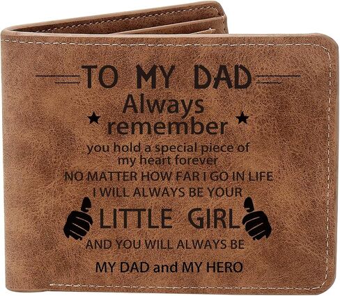 THTCSQ To My Dad Gifts,Leather Wallet for Men, Engraved Personalized Leather Wallet,Father's Day Gift, Birthday Gifts,Christmas Gifts, Gifts for Dad from Daughter Son (BEST DAD) in Saudi Arabia