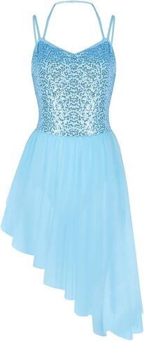 CHICTRY Women's Sparkle Sequins Ballet Skirt Lyrical Camisole Leotard Dress Dancewear in Saudi Arabia