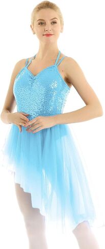 CHICTRY Women's Sparkle Sequins Ballet Skirt Lyrical Camisole Leotard Dress Dancewear in Saudi Arabia