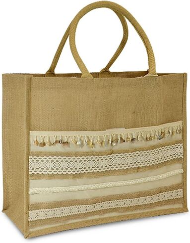 Trims by the Yard Shell and Circle Fringe Trim | Natural Multi | (10 Yard Cut) in Saudi Arabia