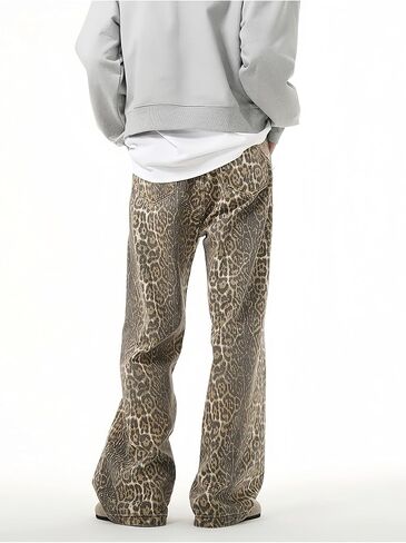 Unisex Cheetah Jeans Leopard Print Pants Baggy Pants Y2k Jeans Grunge Jeans Aesthetic Jeans Straight Leg Pats in Saudi Arabia
