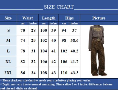 Unisex Cheetah Jeans Leopard Print Pants Baggy Pants Y2k Jeans Grunge Jeans Aesthetic Jeans Straight Leg Pats in Saudi Arabia