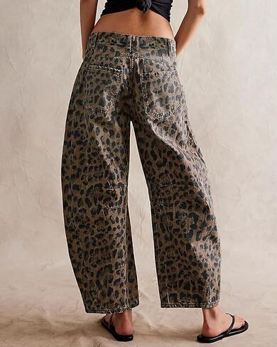 Unisex Cheetah Jeans Leopard Print Pants Baggy Pants Y2k Jeans Grunge Jeans Aesthetic Jeans Straight Leg Pats in Saudi Arabia
