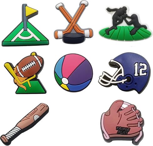 WOCATS 32 pcs Shoe Charms about Sports,Basketball,Football,Baseball,Soccer,Volleyball,Cats and Dogs Pets Clogs Shoe Decoration Charms Perfect cute gifts to family,friends,boys girls kids,teens,men women adults in Saudi Arabia
