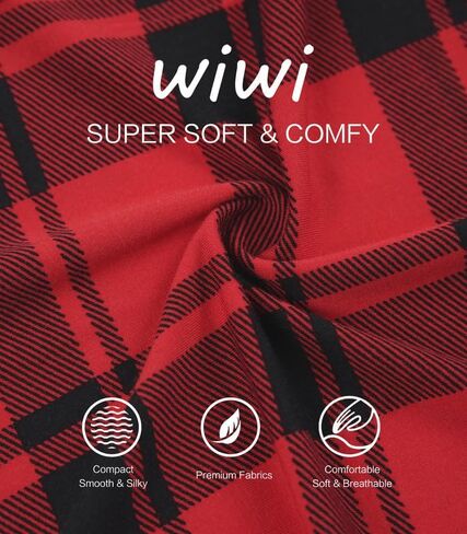 WiWi Pajamas for Men-Viscose Made from Bamboo,Long Sleeve Pj Set Crew-Neck Pajama Sets Comfy Loungewear S-XXL in Saudi Arabia