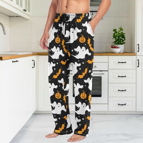 Fisyme Mens Pajama Pants Men's Pajama Bottoms Soft Sleep Lounge Pj Pants in Kuwait