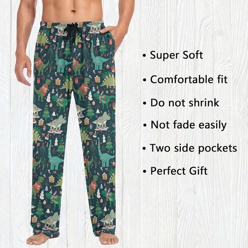 Fisyme Mens Pajama Pants Men's Pajama Bottoms Soft Sleep Lounge Pj Pants in Kuwait