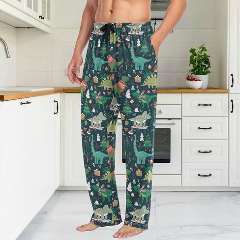 Fisyme Mens Pajama Pants Men's Pajama Bottoms Soft Sleep Lounge Pj Pants in Kuwait