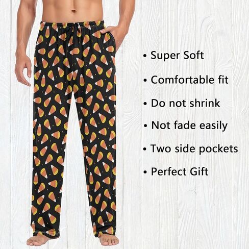Fisyme Mens Pajama Pants Men's Pajama Bottoms Soft Sleep Lounge Pj Pants in Kuwait