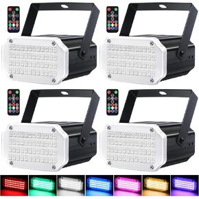 Luditek 4-Pack Halloween Mini LED Strobe Light, Sound Activated Party Lights 7 Colors Disco Light, Strobe Lamp Flashing Stage Light for Home Room Dance Parties Karaoke Xmas Wedding Outside