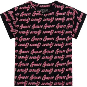GUESS Girls' Eco Short Sleeve All Over Print Graphic T-Shirt