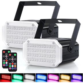 Luditek 4-Pack Halloween Mini LED Strobe Light, Sound Activated Party Lights 7 Colors Disco Light, Strobe Lamp Flashing Stage Light for Home Room Dance Parties Karaoke Xmas Wedding Outside