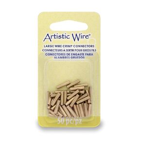 Artistic Wire Tubes, 10mm, Color, for 16 Gauge, ID 1.5 mm, 50 Pieces Antique Copper Large Wire Crimp Connectors, None