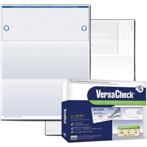 VersaCheck UV Secure Form #1000 - Blank Business Voucher on Top - Blue Elite - 500 Sheets