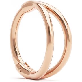 18K Rose Gold Vermeil Double Illusion Nose Ring, Stacked Minimalist 18g Clicker Nose Ring, Fits Helix Septum Nostril Piercings