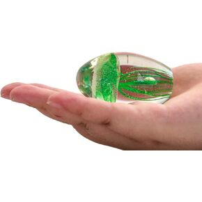 Small Hand Blown Glass Noctilucent Jellyfish Paperweight Glass Jellyfish Figurines for Home Decor