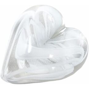 Glass Eye Studio Paperweight Hearts of Fire Heart - White