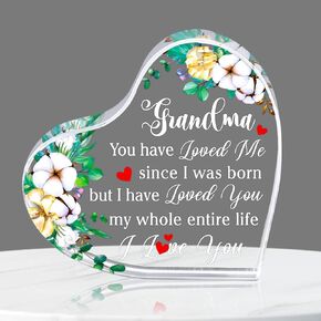 WhatSign Grandma Gifts from Grandkids - 4" x 4" Engraved Acrylic Plaque Gifts for Grandma from Granddaughter Grandson - Birthday Christmas Thanksgiving Grandma Gifts Ideas