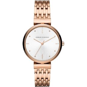 A｜X ARMANI EXCHANGE Women's Three-Hand Rose Gold-Tone Stainless Steel Watch (Model: AX5901)