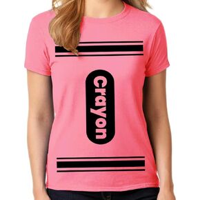 Womens Crayon Shirt Halloween Costume t Shirt Ladies and Girls Fit Adult Size | Cool Shirt idea | Graphic Tee Teens and Adult