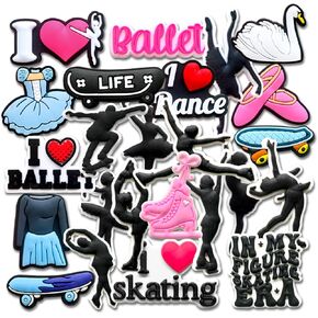 Sports Shoe Decoration Charms for Croc Clog, Softball Baseball Basketball Volleyball Soccer Swimming Hockey Cheerleading Gymnastics Ballet Charms Accessories for Adults