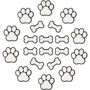 Dog Paw and Bone Shoe Decoration Charms, 20Pcs Dog Paw Bone Charms for Shoes Wristband Decoration, PVC Shoe Charm Accessories for Decoration Party Favors Birthday Gifts