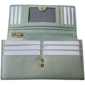Womens Wallet Italian Leather Vera Pelle Type Made In Italy Purse (Mint)