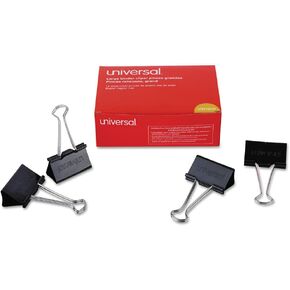 Universal UNV10220 Binder Clips - Large, Black (1 Dozen)
