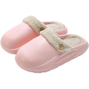 Women's Fur Lined Platform Clogs Removable Lining Waterproof Cotton Slippers Winter Fuzzy Shoes for Women Men Indoor Outdoor in Kuwait