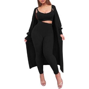 Women's Fleece 3 Pc Teddy Loungewear Spaghetti Strap Crop Tank Wide Long Pants Fuzzy Kimono Cozy Sweatsuit Set Light