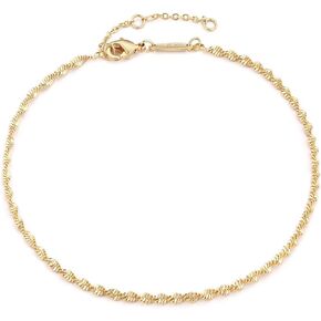 MEVECCO Dainty Gold Link Chain Anklet,14K Gold Plated Handmade Cute Dainty Anklet for Women
