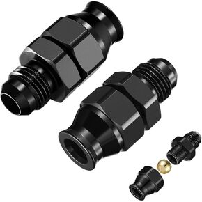 6AN Male to 5/16" Hardline Tube Fuel Line Fitting, 5/16 inch OD tube to 6AN male Straight Hard Tube Adapter Aluminum 2PCS