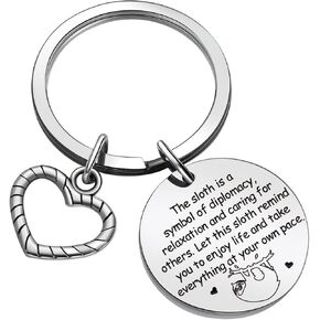 ZQEOU Sloth Keyring Birthday Keychain Son Gift Mom Jewelry Inspirational Sloth Keychain Colleague Gift