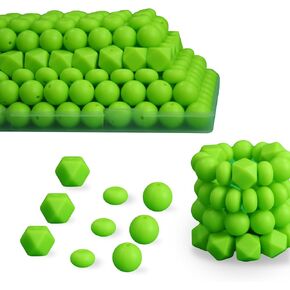 150Pcs Silicone Beads, 15mm Silicone Beads for Keychain Making, Silicone Focal Beads for Pens, Three Shapes Silicone Beads Bulk for Bracelet (White)