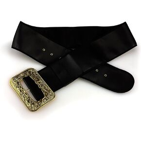 Leatherette Santa Belt Adult Costume, Black,